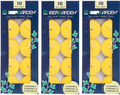 Ibergarden Citronella waxinelichtjes/theelichtjes - kaarsjes - 2.5 branduren - 30x stuks