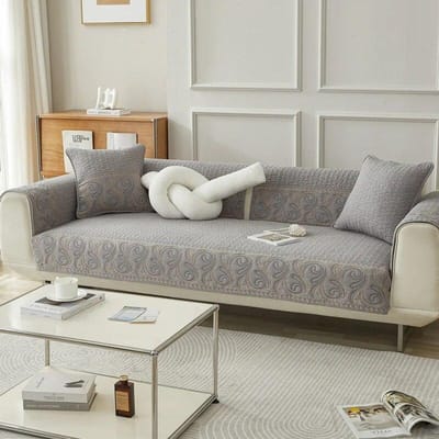 Coussin de Canapé Brodé en Coton Salon Antidérapant Quatre Saisons Universel Housse de Canapé Complète Coussins de Canapé Serviette de Dossier A 70x70cm 1pc