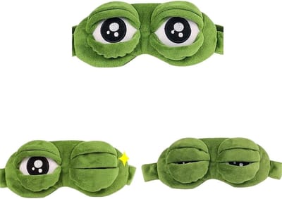3D Slaapmasker - Kikker Masker - Reizen en Rust - Ergonomisch Ontwerp - Verstelbaar - Groen