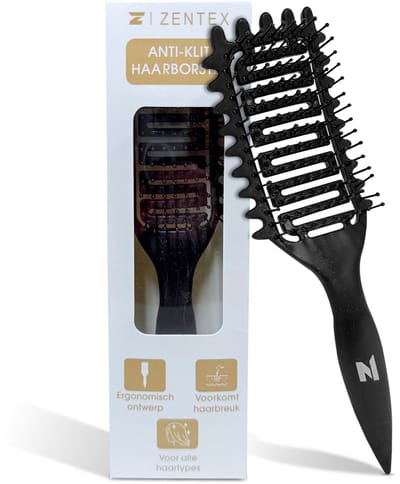 Zentex Define Brush - Haarborstel voor Krullend en Golvend Haar - Pijnloos Ontwarren - Anti-Pluis - Curl Brush