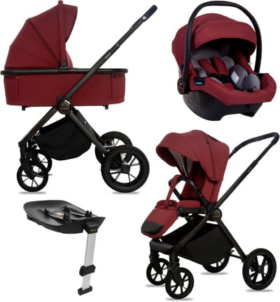 BabyLux® Kinderwagen 4in1 Set BOLDO, Opvouwbare Lichtgewicht Combi Kinderwagenset Incl. Reiswieg, Buggy, I-Size Kinderzitje, Autostoel, 4 Verstelbare Standen, 0-22kg, Uv-Bescherming 50+