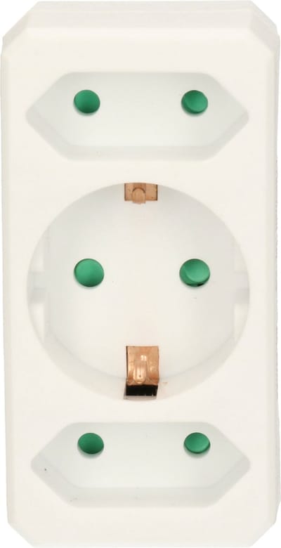 Humbert Stopcontact splitter - triple - wit - voor 3 stekkers - verdeelstekkers
