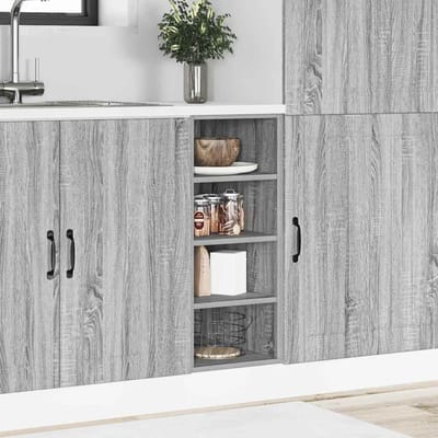 vidaXL - Onderkast - Riga - 30x44,5x81,5cm - bewerkt - hout - grijs - sonoma - eikenkleurig