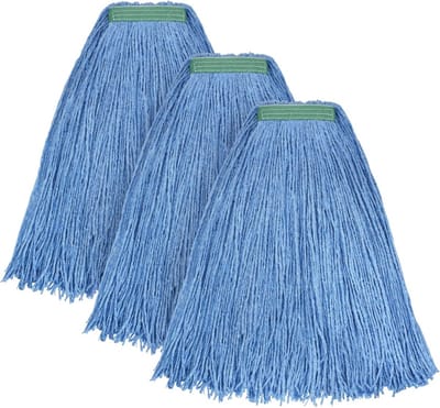 Vloer dweil navullingen - Reserve dweilkoppen - Vloeren reinigen - Universele hoofdband - 3 stuks - Blauw