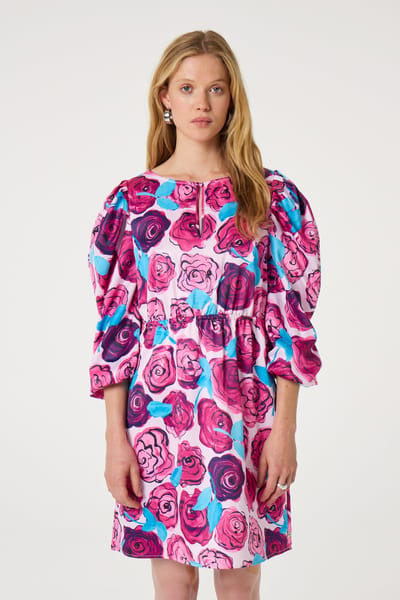 Fabienne Chapot Sarina Dress Pink Darling/azure B Maat: 36 | Midi Jurken Outlet | Dames | Roze