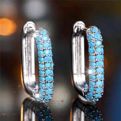 Kristallen Dames Kleine Ronde Steen Hoop Oorbellen Mode Kleur Bruiloft Sieraden Voor Vrouwen white