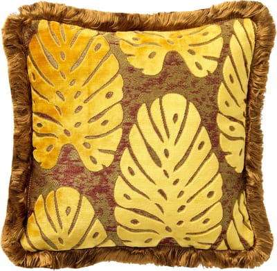 PHOENIX | sierkussen 45x45 cm | Golden Glow | geel | bruin | Hoii | met duurzame kussenvulling