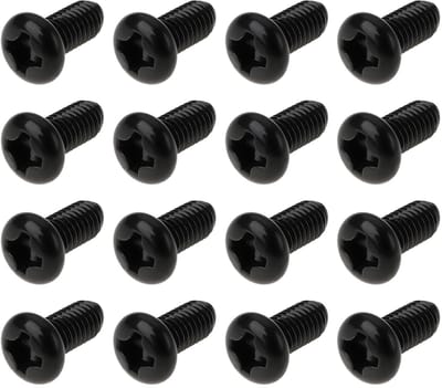 Dailygoods- Schroeven 100 Stuks - M3 6mm - Metalen Schroeven - Pozidriv Pan Head - Geschikt voor CB/Ham Radio - Mat Zwarte Afwerking - Bevestigingsmateriaal