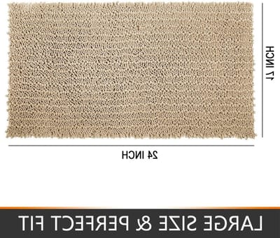 Zachte en Cosy Chenille Microfiber Badmat, Super Absorberend en Antislip, Ideaal voor Badkamer en Slaapkamer (60 x 40 cm, Khaki)