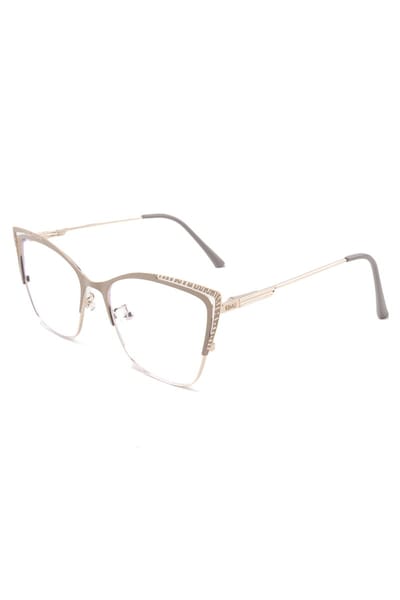 KIMU® Computerbril Cat Eye - Lichtgrijs Montuur - Doorzichtige Glazen - Volwassenen Dames Kantoor Beeldscherm Blauwfilter Filter Retro Festival