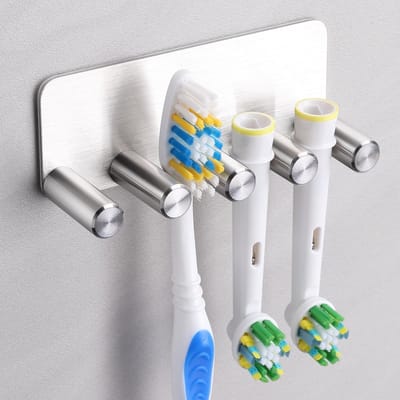Dailygoods- Tandenborstelhouder Roestvrij Staal - Opsteekborstelhouder - Sterk/Duurzaam - Antislip - Hoge Compatibiliteit - 3,5 x 9 cm - Borstelhouder