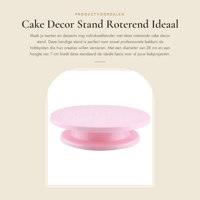 Dailygoods- Taartstandaard Roterend - Taartplateau - Gebak Decoratie - Dessertwinkel - Restaurant - Bakgereedschap - Taartdraaitafel
