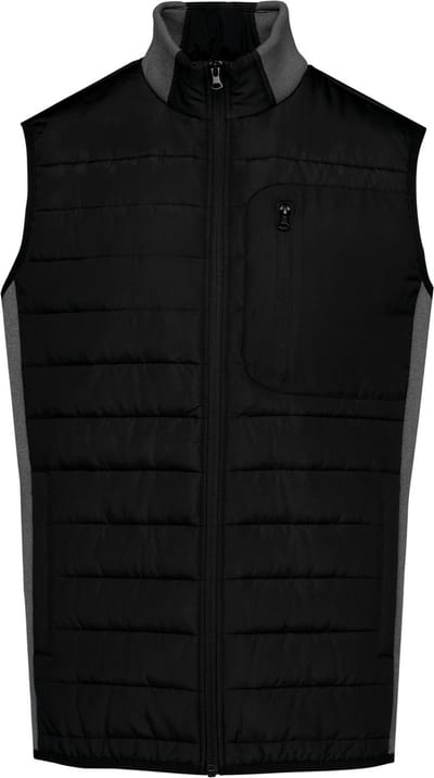 Kariban Herenbodywarmer in twee stoffen K6170 - Black / Dark Grey Heather - 3XL