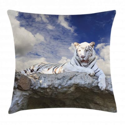 ABAKUHAUS Tijgerkussenhoes – 40x40 cm – Dubbelzijdig bedrukt – Multicolor