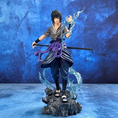 23cm Naruto Anime Model Uzumaki Naruto Uchiha Sasuke Actiemodel PVC Beeldje Desktop Ornament Verzameling Speelgoed Cadeau blue