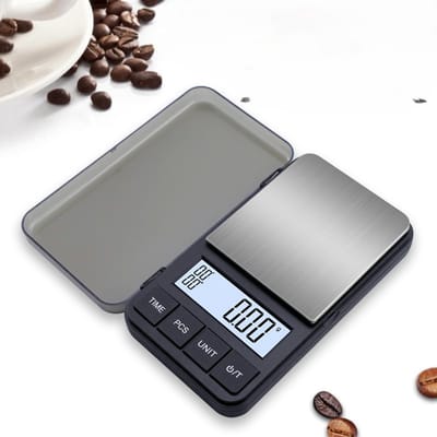 Precisie Weegschaal - 0,1 gram tot 1000 gram - Koffie Weegschaal Met Timer - Keukenweegschaal - Inclusief batterij - Barista Weegschaal – Espressomachine – Barista Essentials