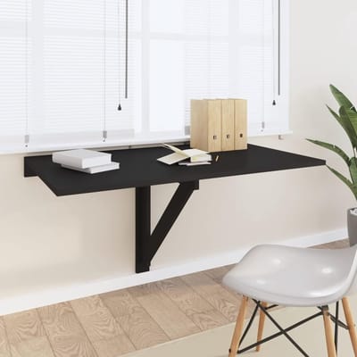 Opklapbare Wandtafel - Inklapbaar Bureau - Ruimtebesparend Werken - Veelzijdige Toepassingen - 110 x 38 cm - Zwart