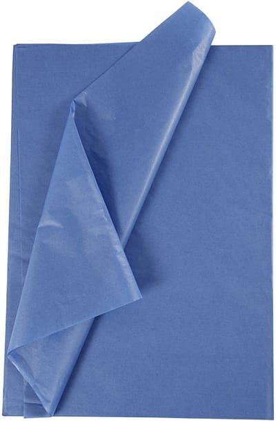 Tissuepapier, vel 50x70 cm, 14 gr, blauw, 25vellen | vloeipapier | zijdepapier