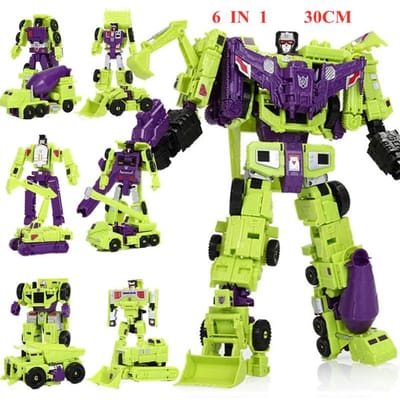 Nieuwe 5-in-1 BPF G1 Cool 33CM Devastator Transformatie Speelgoed Anime Actiefiguur Robot Dinosaurus Figuur Jongen Kinderen Cadeau