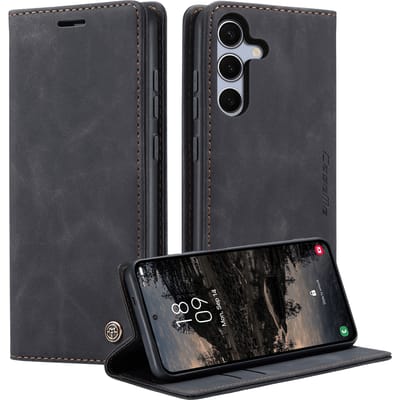 Caseme Samsung Galaxy S25 FE Business Bookcase Hoesje Zwart