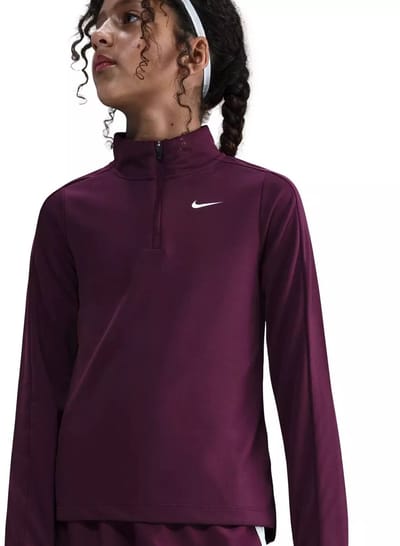 Girls' dri-fit long-sleeve 1/4 - Hardloop t-shirt lange mouw zomer jongens - Rood