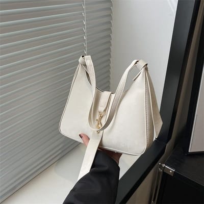 Niche Design Tas voor Dames Mode Nieuwe Mode Eenvoudige en Modieuze Crossbody Tas Effen Kleur Handtas Tas Trendy white