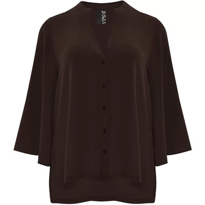V-hals Blouse in Crêpe Dames Mat Fashion Airwashed