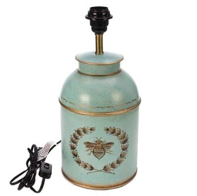 Lamp theebus Bij turquoise, Ø17,5xH39cm