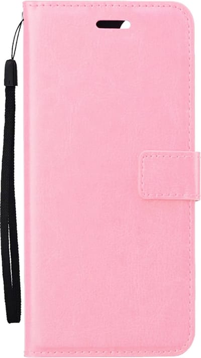 Hoes - Met Pasjeshouder - Geschikt voor Apple iPhone 16 - Luxe Bookcase Portemonee - Flip Case - Kunstleer Book Case - Flipcase - Book Cover - Walletcase - PortemonneeHoes - Lichtroze