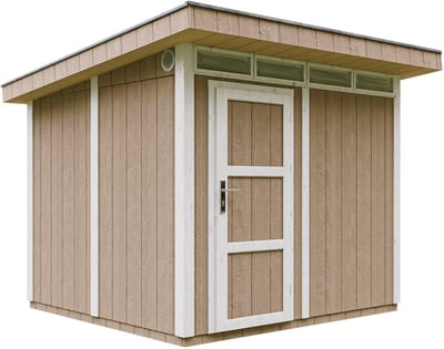 Timbela M903-TERRA BROWN - LP SmartSide Tuinhuis op houtbasis - 6 m² - 294x279xH237 cm - met vloer en verf
