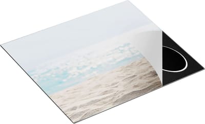 Chefcare Inductie Beschermer Helder Witte Strand met Zee Uitzicht - 60x50 cm - Afdekplaat Inductie - Kookplaat Beschermer - Inductie Mat