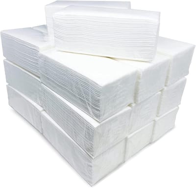 Zigzag papieren handdoeken - Wegwerphanddoeken Cellulose handdoeken - Hygiënisch handen drogen - Hoog absorberend dubbellaags - 4000 stuks - Wit