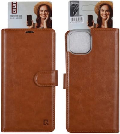 Top bookcase voor iPhone 13 bruin.