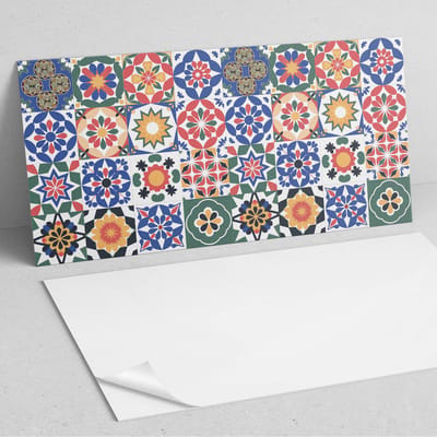 Coloray Wandpanelen Zelfklevend - Mozaïekpatronen in rijen PVC Wandpaneel - 100 cm x 50 cm - Rood Wandbekleding Zelfklevend - 1 stuk - Texturen Wandpanelen Zelfklevend - Keuken Wandpanelen - Wandpanelen Badkamer