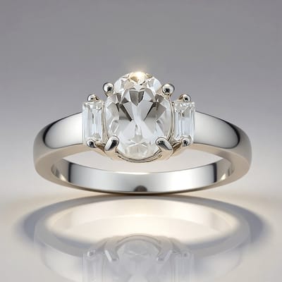 Cavill - Zilveren ring met 1,37 ct ovale witte topaas en 0,27 ct sprankelende zirkonen - 925 Sterling Zilver - moderne elegante ring - maat 17-20