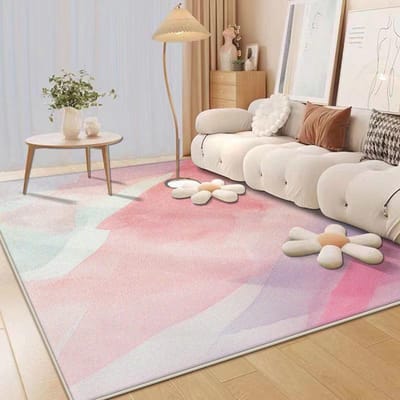 Noordse Luxe Roze Tapijten Woonkamer Decoratie Huis Eenvoudig Tapijt Modern Meisjesslaapkamer Zachte Vloermat Kamer Bedzijde Grote Kleden 120*160cm