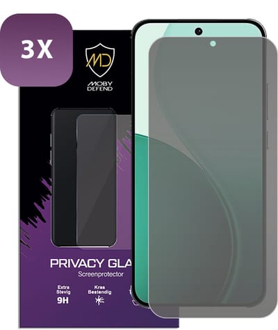 3-Pack MobyDefend Screenprotectors - Geschikt voor Oppo Reno14 - HD Privacy Glass Screensavers
