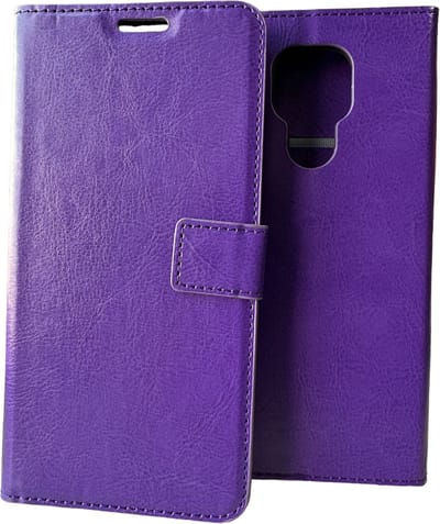 Portemonnee Book Case Hoesje Geschikt voor: Motorola Moto E7 Paars