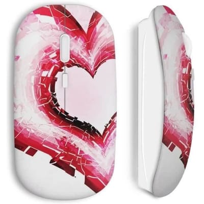 Souris sans Fil - love - Rouge - Clé USB Wi-Fi incluse - Compatible Mac et PC - Rouge