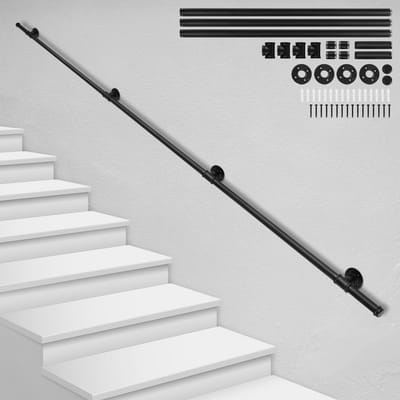 Trapleuning Gepoedercoat Leuningen Diameter 32 mm Outdoor Indoor Zwart Lengte 300cm