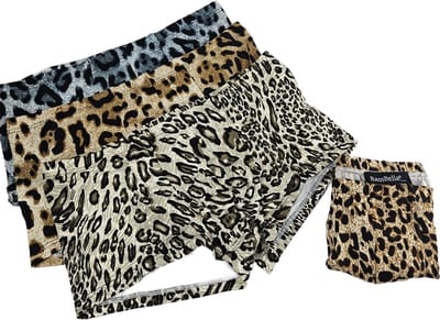 BamBella ® - Boxershorts - 3 stuks - maat S/M - Boxer short onderbroek lang panterprint direrenprint heren onderbroeken