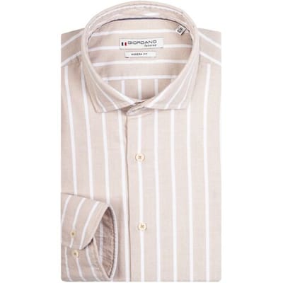 Giordano Overhemd Row Cutaway Stripe Licht Beige / male