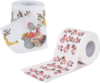 Kerst Toiletpapier - 2 Rollen Vrolijk en Leuk Voor Verjaardagsfeestjes en Feestdagen