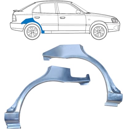Reparatiepaneel achterspatbord voor Hyundai Accent 2000-2006 / Links + Rechts