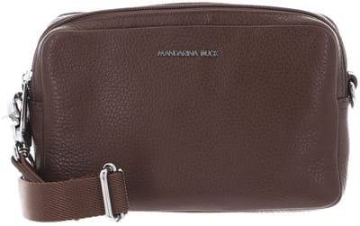 MANDARINA DUCK Leren schoudertas Mellow Leather Crossbody Camera Bag Milk Chocolate donkerbruin