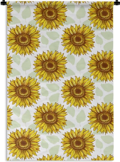 Wandkleed - Wanddoek - Zonnebloem - Patronen - Bloemen - 120x180 cm - Wandtapijt
