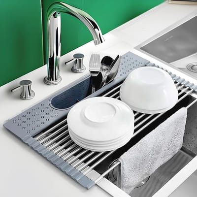 Opvouwbaar Afdruiprek Roestvrijstaal voor Keuken - Compact, Flexibel en Duurzaam