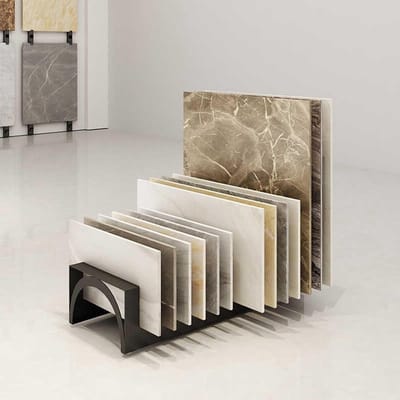 Tegel Displayrek - Monsterhouder Showroom - Stalen Tonen - 14 Lagen Groeven - 2 cm Sleuf - Zwart