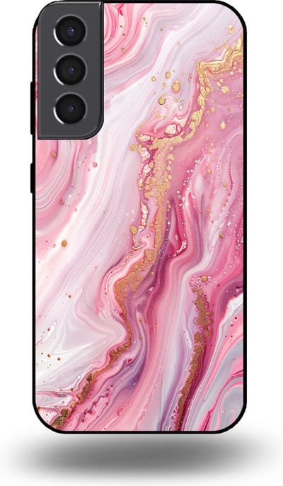Smartphonica Telefoonhoesje geschikt voor Samsung Galaxy S21 met marmer opdruk - TPU backcover case marble design - Roze geschikt voor Samsung Galaxy S21