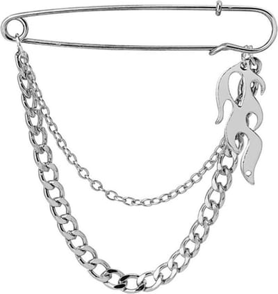 Fako Bijoux® - Sierspeld - Sjaalspeld - Vestsluiting - Vestspeld - Ketting - Flame - Zilverkleurig